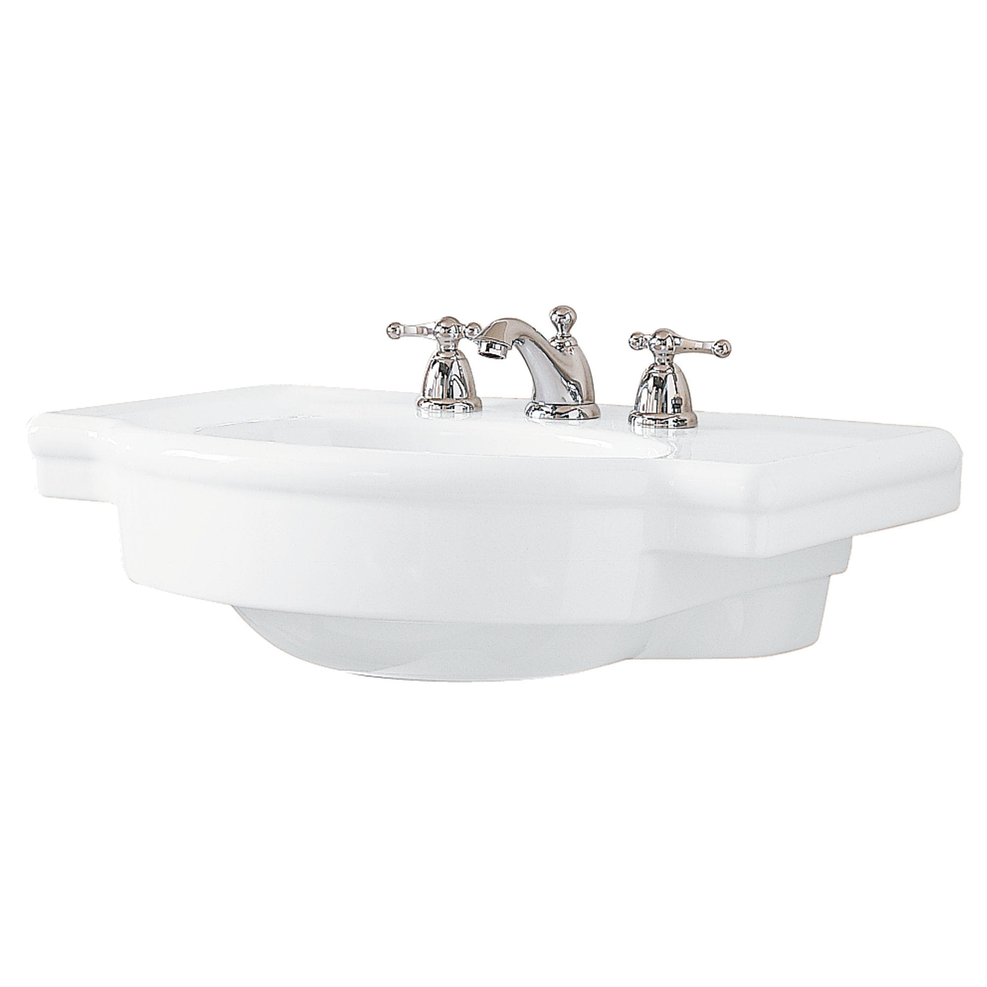 Retrospect 8 Inch Widespread Pedestal Sink Top WHITE